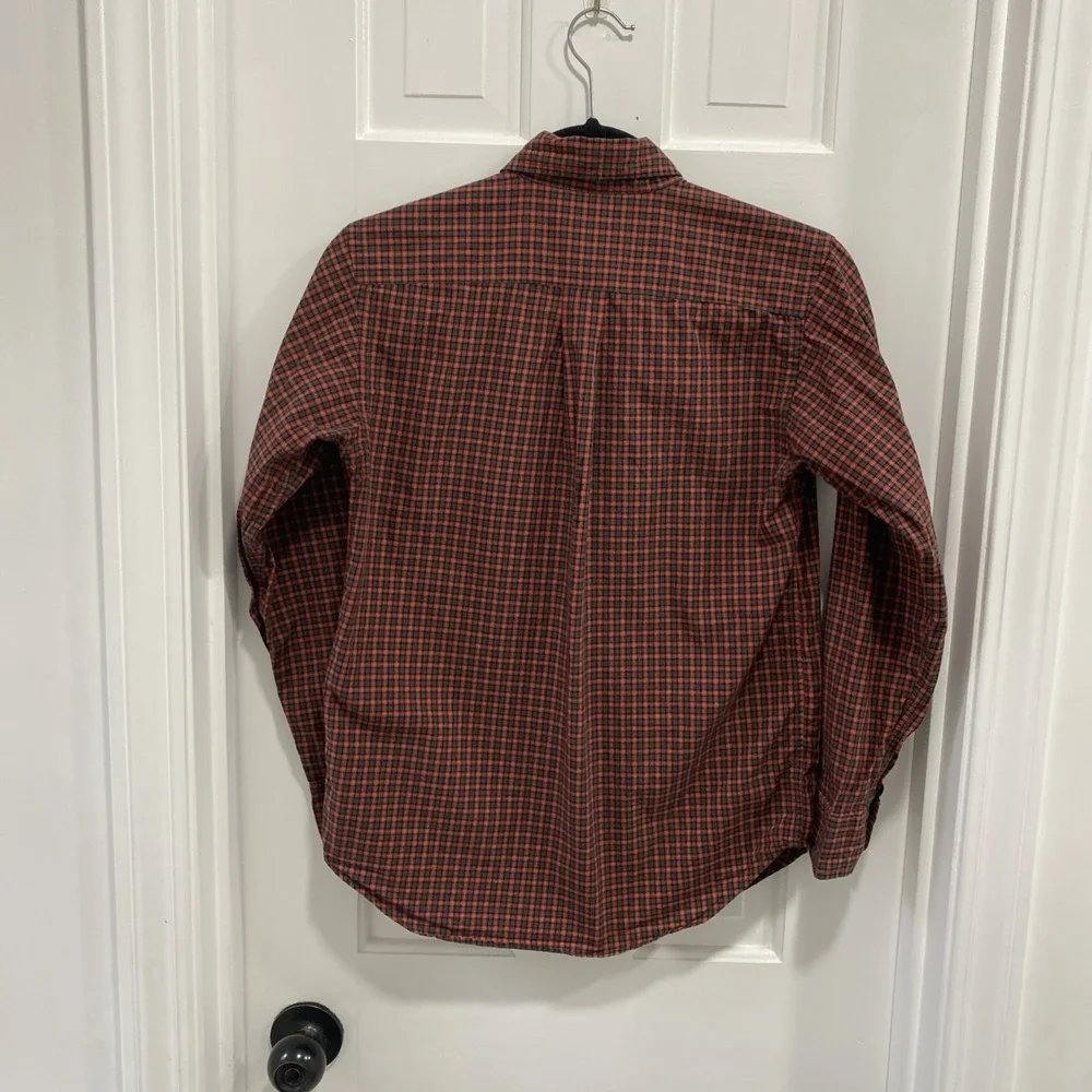 Ralph Lauren Boys Long Sleeve Button Down Red Plaid Youth Medium 12/14